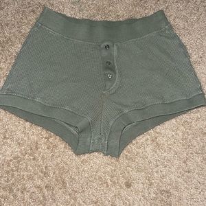 Zara Basics Green Shorts